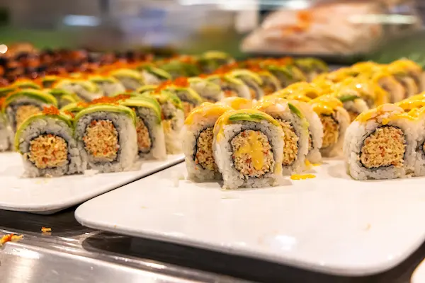 Sushi Rolls Topped with Avocado